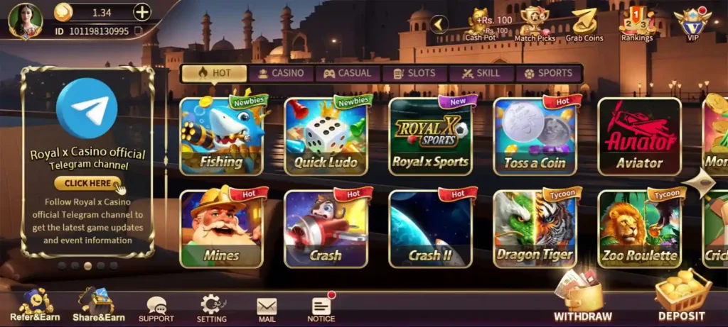   Royal X Casino Game 