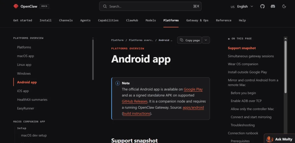 OpenClaw Apk Home